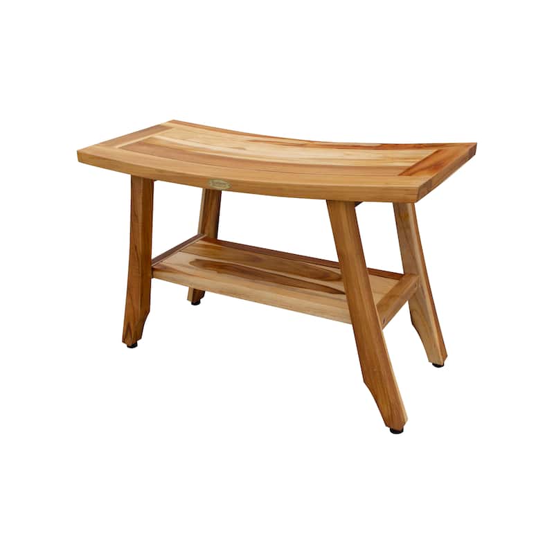 EcoDecors 28Inch, Teak Shower Bench, Wooden Bench, Bathroom Bench